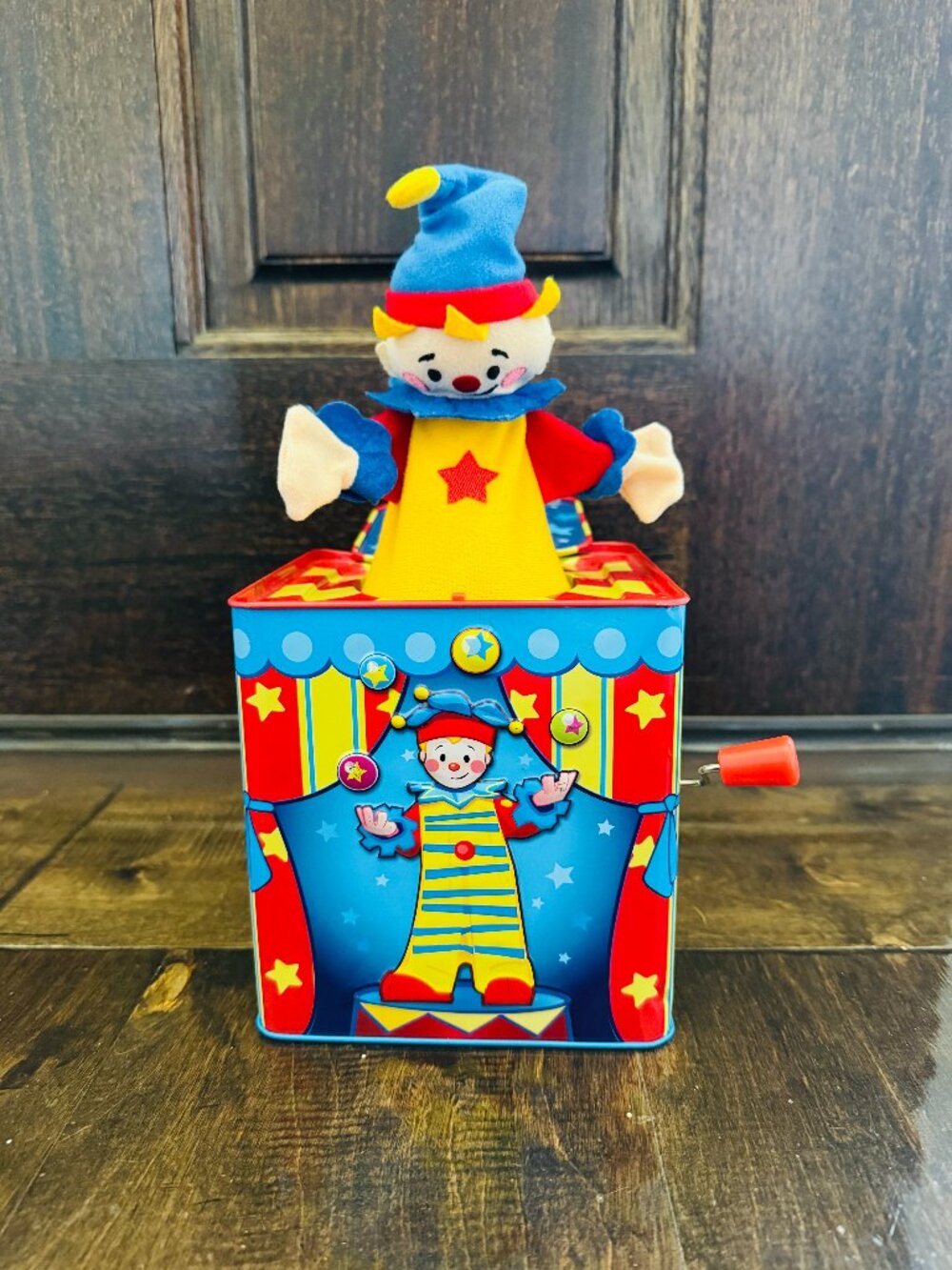 Schylling's Silly Circus Musical Jack in the Box Pop Up Plush Clown Metal DENT o